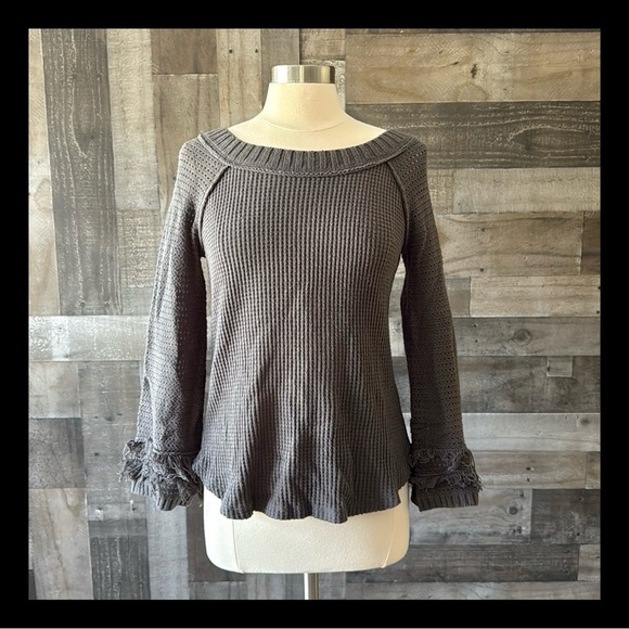 Altar’d State gray knit sweater medium festival boho dark feminine whimsigoth - Picture 1 of 10